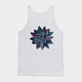 Colorful Succulent - Magenta and Gray Blue Transparent Tank Top